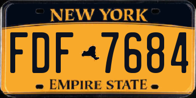 NY license plate FDF7684