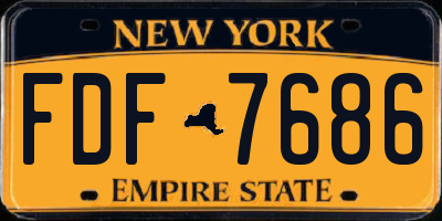 NY license plate FDF7686