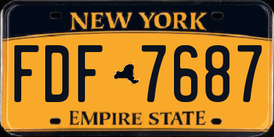 NY license plate FDF7687