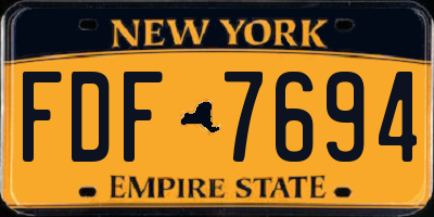 NY license plate FDF7694