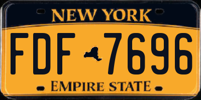 NY license plate FDF7696
