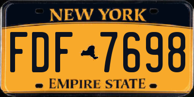 NY license plate FDF7698