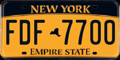 NY license plate FDF7700