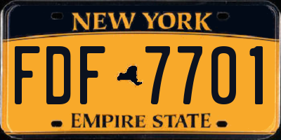 NY license plate FDF7701