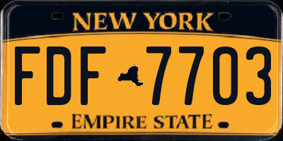 NY license plate FDF7703