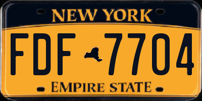NY license plate FDF7704