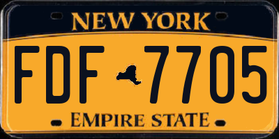 NY license plate FDF7705