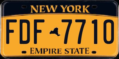 NY license plate FDF7710