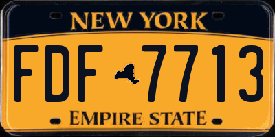 NY license plate FDF7713
