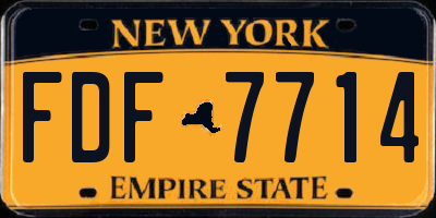 NY license plate FDF7714