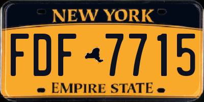 NY license plate FDF7715