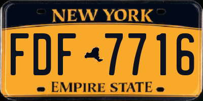 NY license plate FDF7716