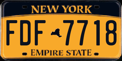 NY license plate FDF7718