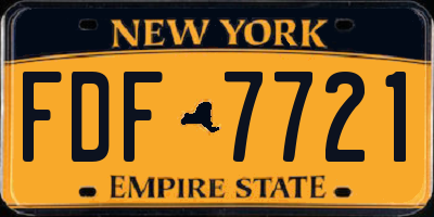 NY license plate FDF7721