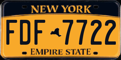 NY license plate FDF7722