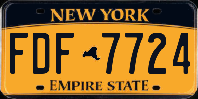 NY license plate FDF7724