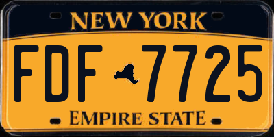 NY license plate FDF7725