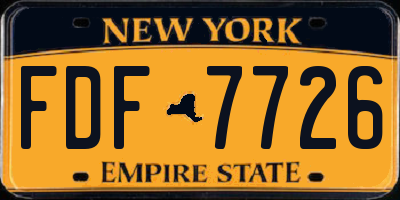 NY license plate FDF7726