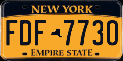 NY license plate FDF7730