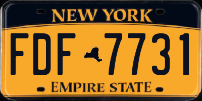 NY license plate FDF7731