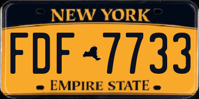 NY license plate FDF7733