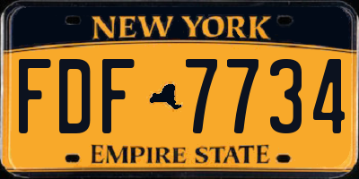 NY license plate FDF7734