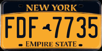 NY license plate FDF7735