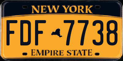 NY license plate FDF7738