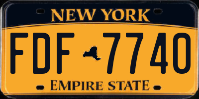 NY license plate FDF7740