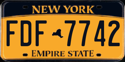 NY license plate FDF7742