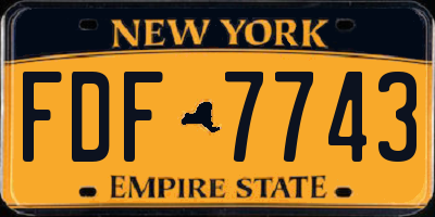 NY license plate FDF7743