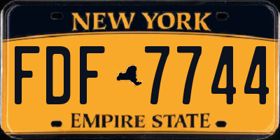 NY license plate FDF7744