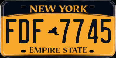 NY license plate FDF7745