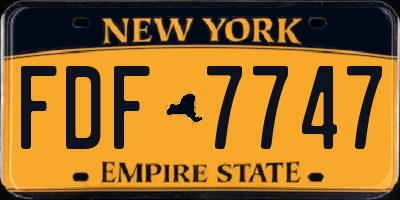 NY license plate FDF7747