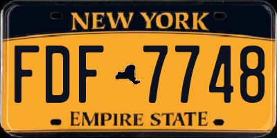 NY license plate FDF7748