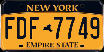 NY license plate FDF7749