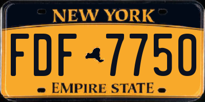 NY license plate FDF7750