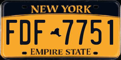 NY license plate FDF7751