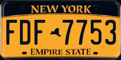 NY license plate FDF7753