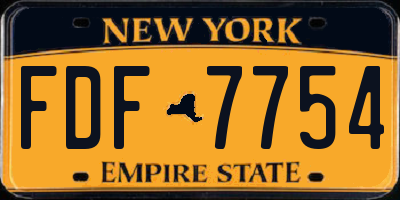 NY license plate FDF7754