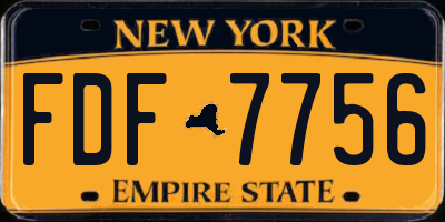 NY license plate FDF7756