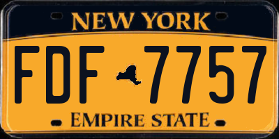 NY license plate FDF7757