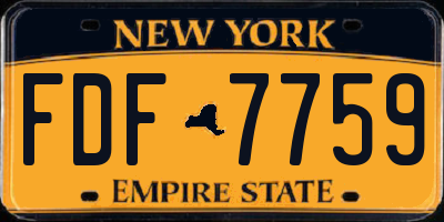 NY license plate FDF7759