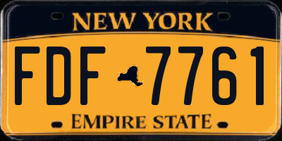 NY license plate FDF7761
