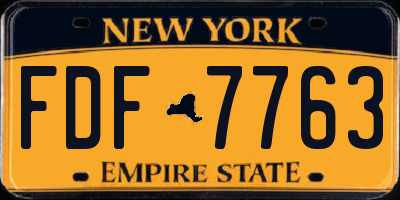 NY license plate FDF7763