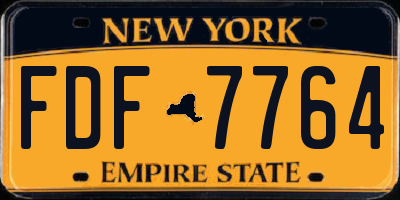 NY license plate FDF7764