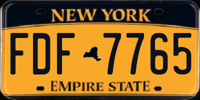 NY license plate FDF7765
