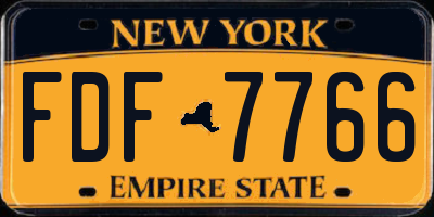 NY license plate FDF7766