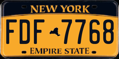 NY license plate FDF7768