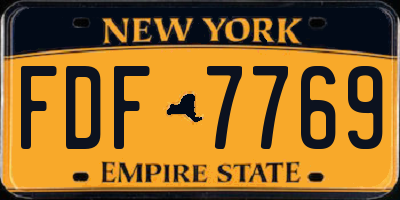 NY license plate FDF7769